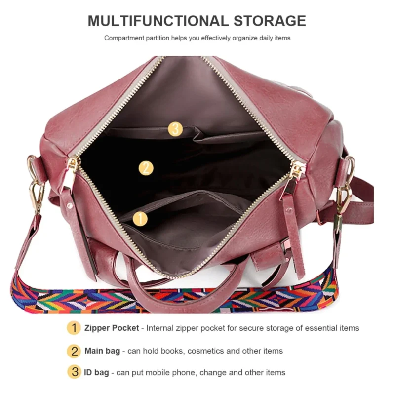 Versatile Black Nylon Women's Convertible Backpack Purse for Everyday Use - Image 6