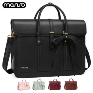 Premium PU Leather Laptop Backpack for Women 15-16 Inch Waterproof Computer Bag with Multiple Compartments