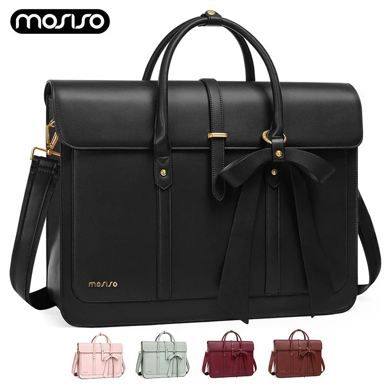 Professional leather laptop backpack with tech organization