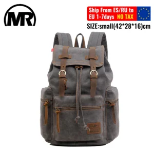Vintage Canvas Unisex Laptop Backpack with 36-55L Capacity and Multiple Compartments
