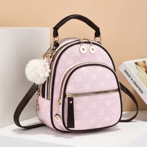 Convertible PVC Fashion Backpack with Multiple Compartments for Women Travel and Leisure