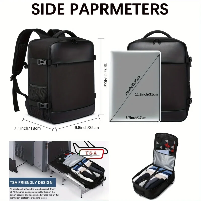 Compact Oxford Laptop Travel Backpack Unisex 40x20x25 Ryanair Cabin Bag with Multi-Compartments - Image 3