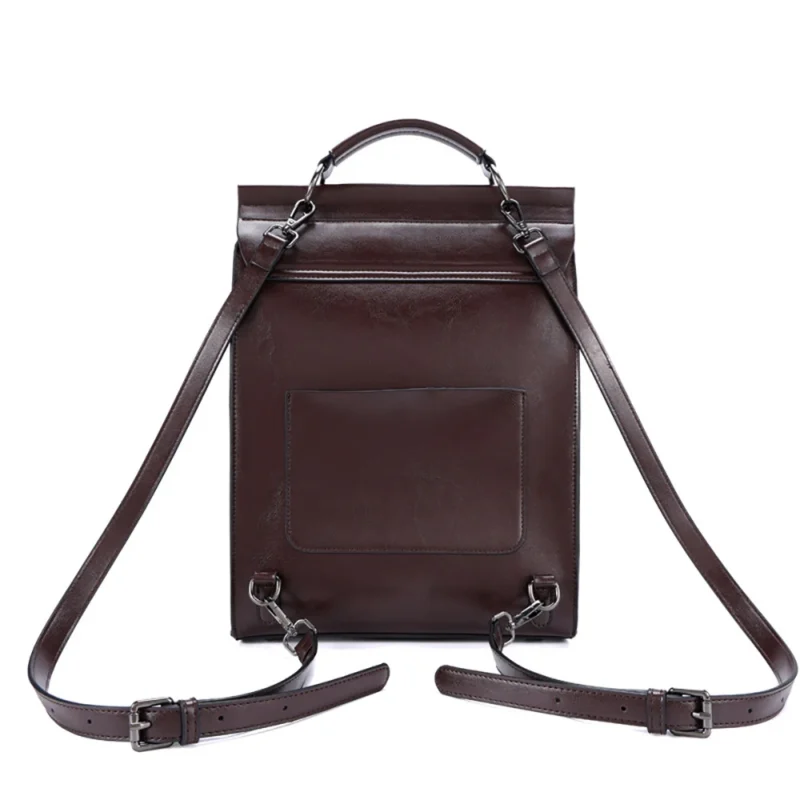 Premium Cowhide Leather Women's Convertible Backpack Purse with Multi-Compartments for Everyday Use - Image 5