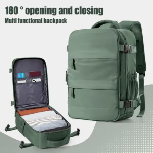 Compact Nylon Travel Backpack 40x20x25cm Cabin Size Carry-On Luggage with Laptop Compartment