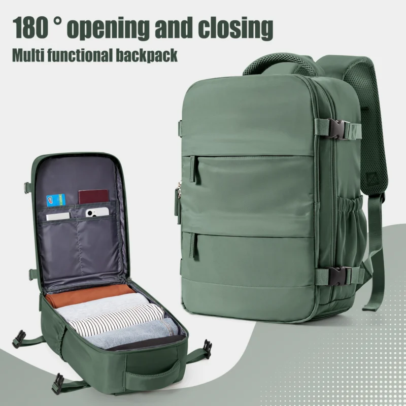 Compact Nylon Travel Backpack 40x20x25cm Cabin Size Carry-On Luggage with Laptop Compartment
