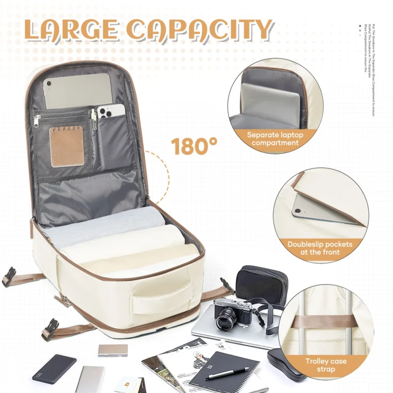 Premium Nylon Unisex Travel Backpack 40x20x25 Ryanair Cabin Size with Laptop Compartment - Image 3