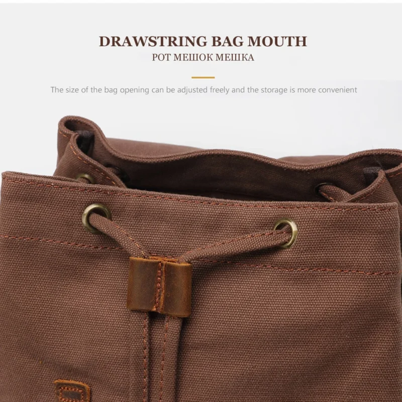 Vintage Canvas Unisex Laptop Backpack with 36-55L Capacity and Multiple Compartments - Image 3
