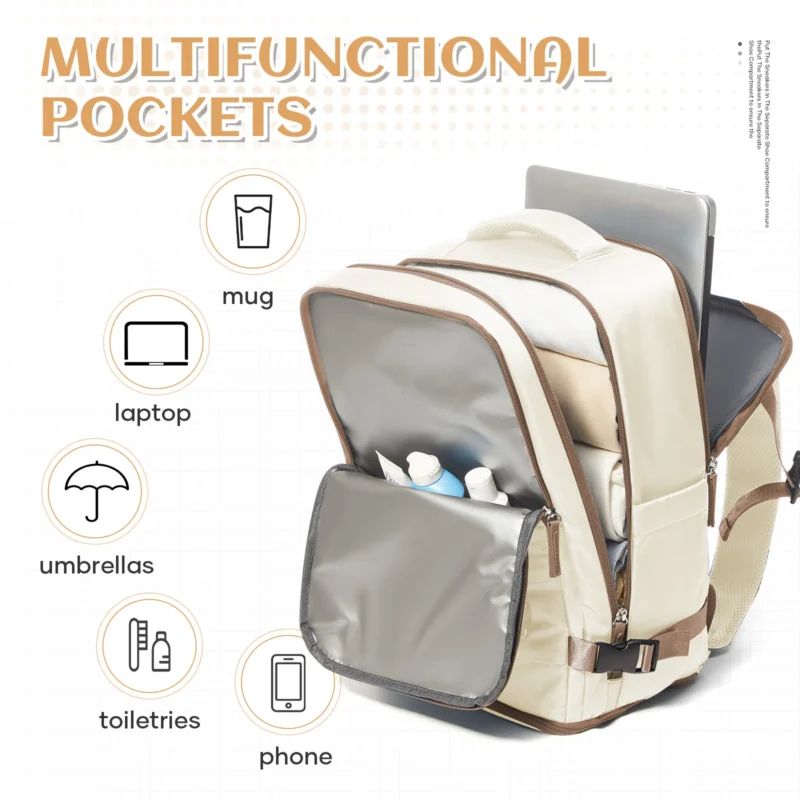 Premium Nylon Unisex Travel Backpack 40x20x25 Ryanair Cabin Size with Laptop Compartment - Image 4