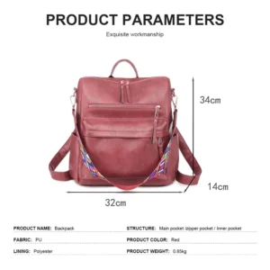Versatile Black Nylon Women's Convertible Backpack Purse for Everyday Use