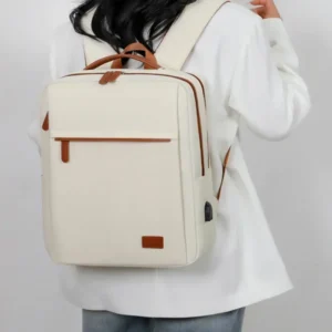 Premium Oxford Unisex Travel Laptop Backpack with USB Charging Port and Multiple Compartments