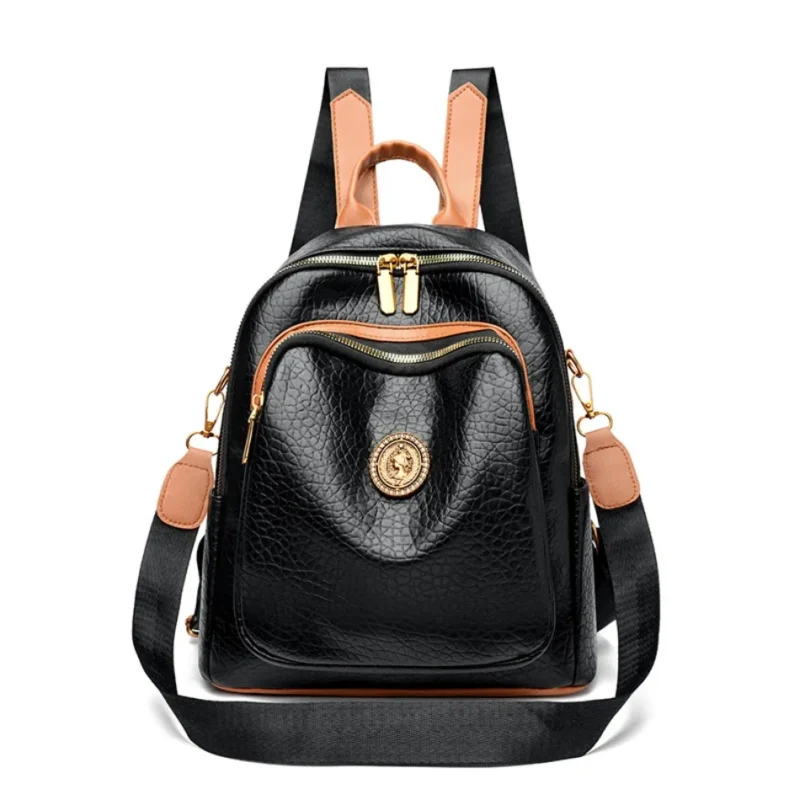 Premium PU Leather Women's Backpack with Multiple Pockets for School, Travel and Daily Use - Image 6
