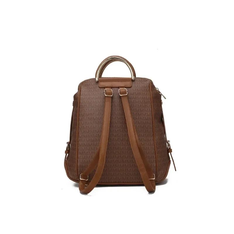 Premium MKF Signature Vegan Leather Women's Backpack with Monogram Print - Image 4