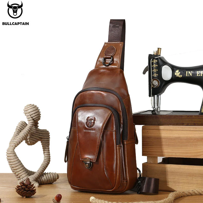 Premium leather messenger bag with multi-compartment storage for men