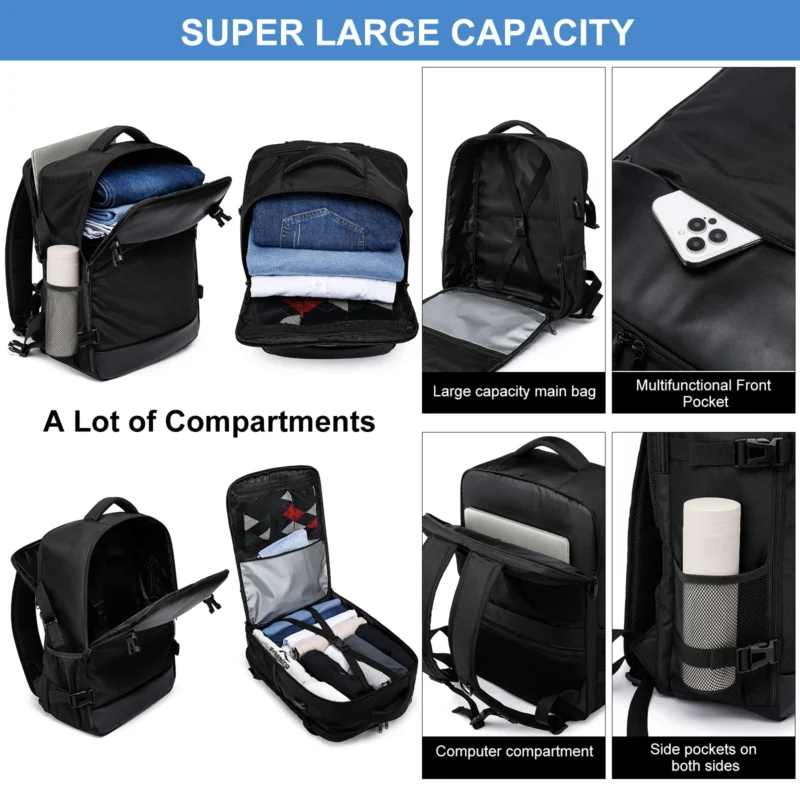 Compact Oxford Laptop Travel Backpack Unisex 40x20x25 Ryanair Cabin Bag with Multi-Compartments - Image 2