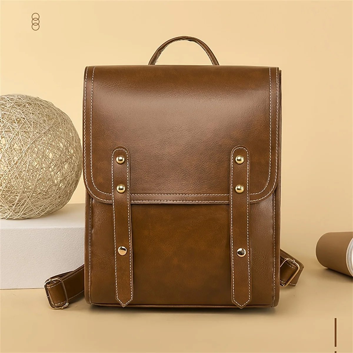 Men's Leather Laptop Backpack