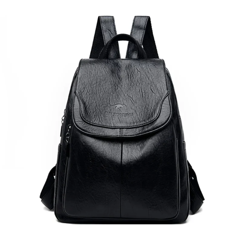 Vintage Brown PU Leather Women's Backpack Purse with Multiple Compartments for Travel and School - Image 7