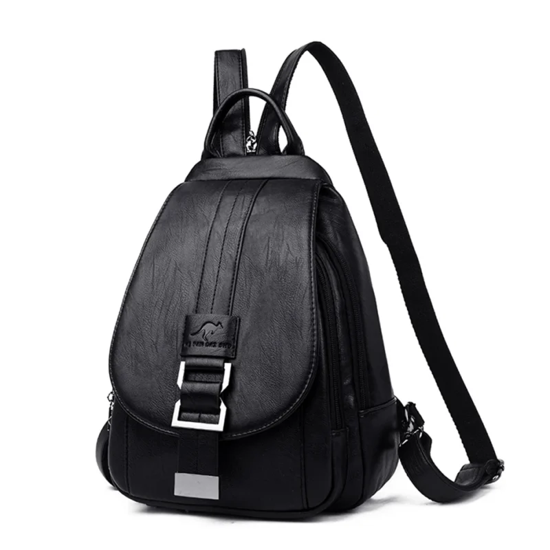 Premium Soft Leather Women's Backpack with Multiple Storage Compartments for School and Travel - Image 10