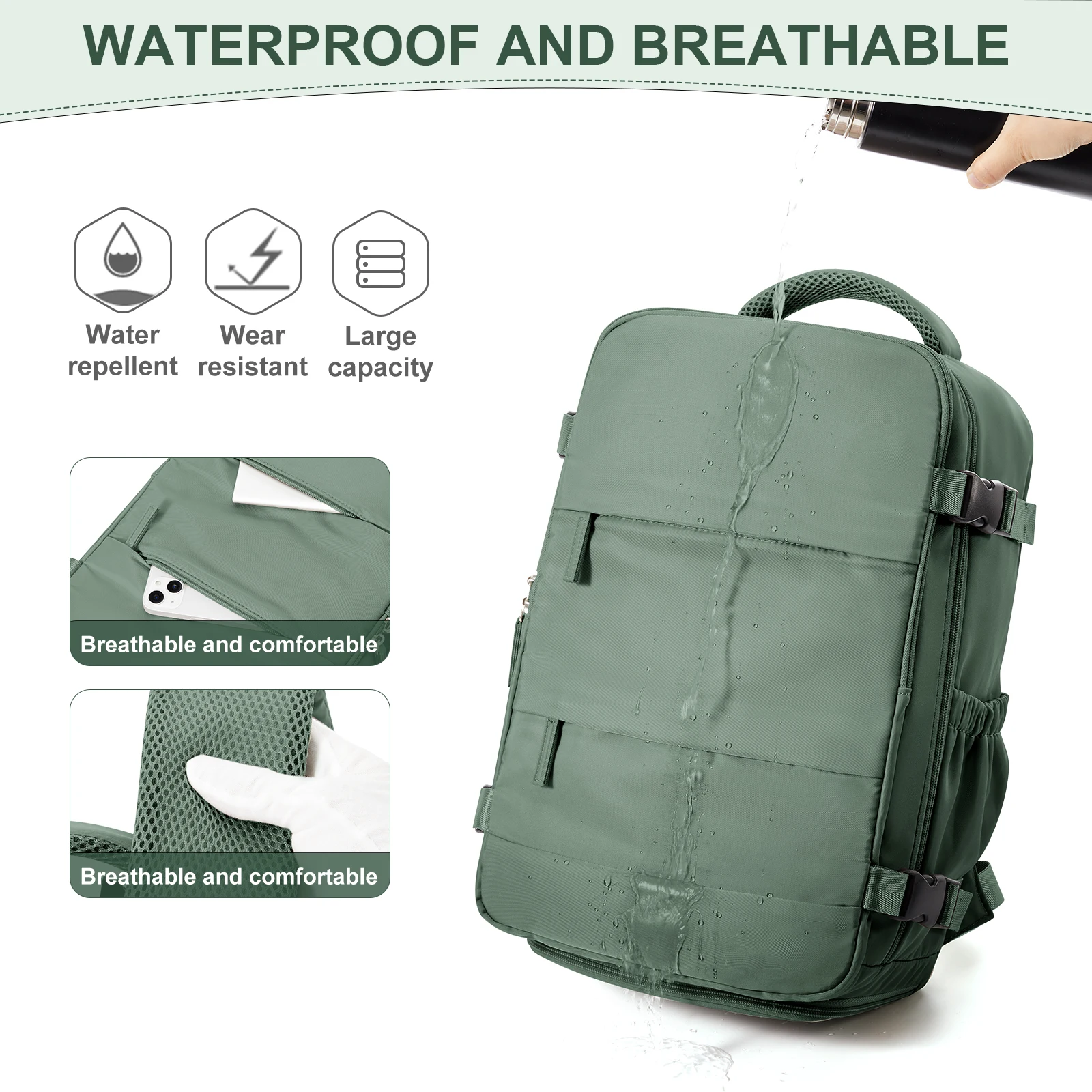 Compact travel backpack that meets airline personal item requirements
