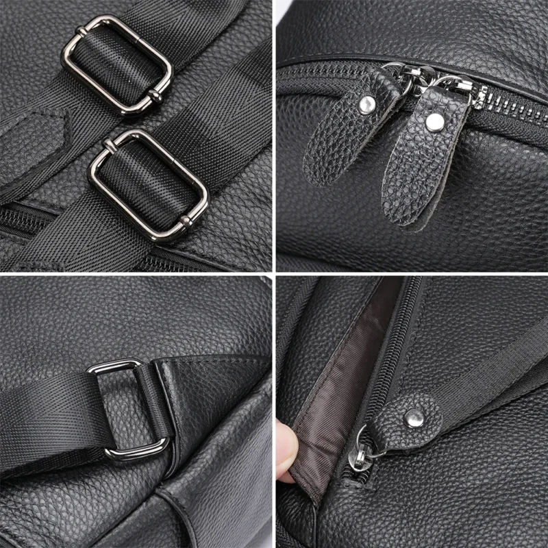Premium Genuine Leather Women's Laptop Backpack with Anti-theft Protection - Image 3