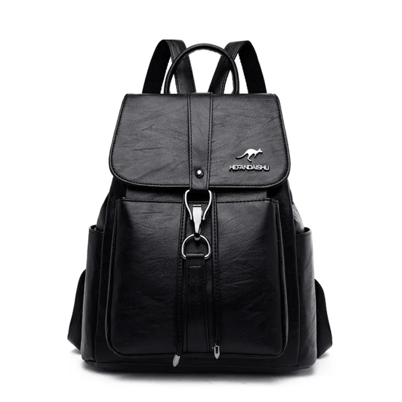 Premium Soft Sheepskin Leather Women's Backpack with Multiple Compartments for Everyday Use - Image 9